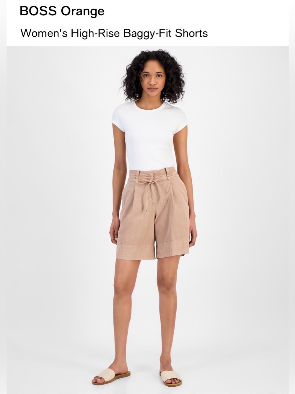 BOSS ORANGE Women's High-Rise Baggy-Fit Shorts